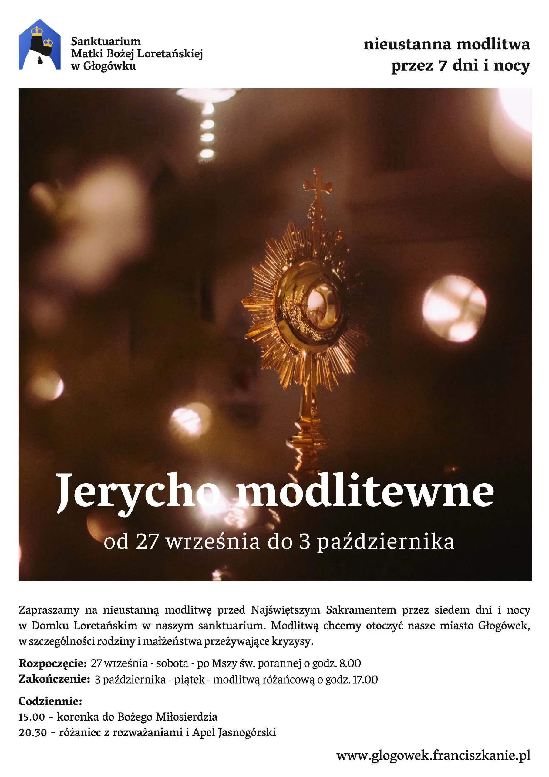 Jerycho modlitewne w Głogówku – nieustanna modlitwa przed Najświętszym Sakramentem 27 września – 3 października 2025
